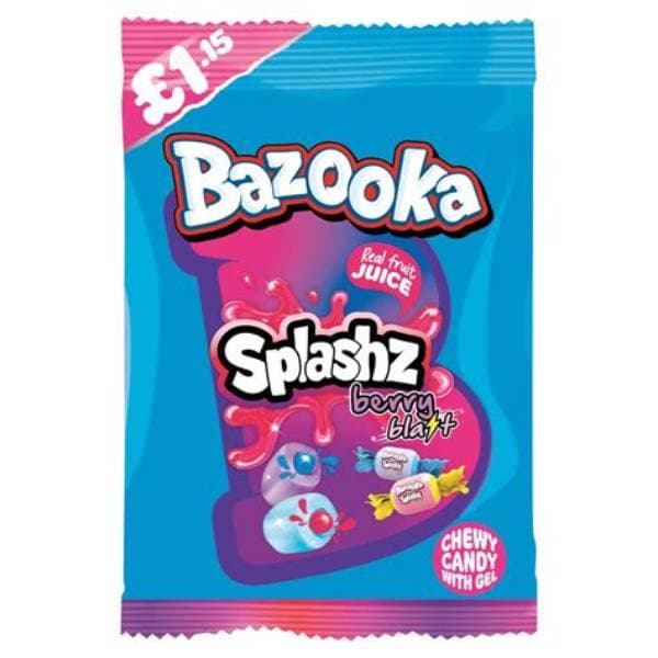 Bazooka Splashz Berry Blast Bag PM 1.15 120g 12pk
