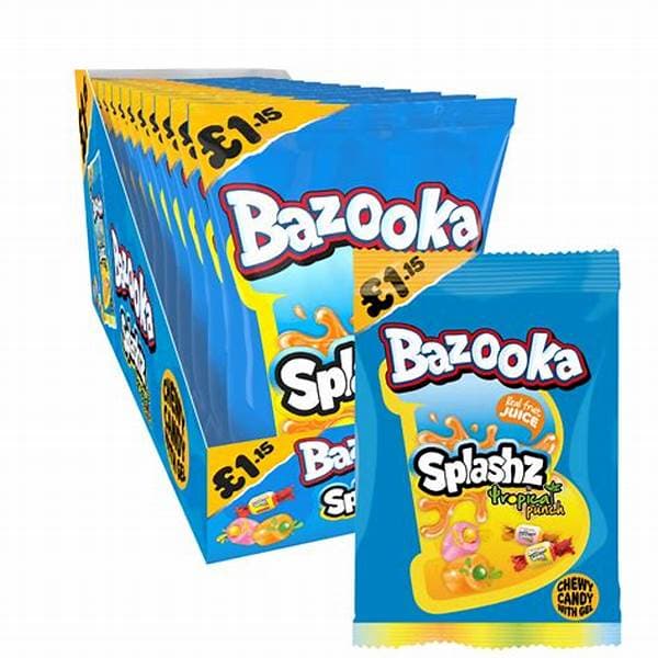 Bazooka Splashz Tropical Punch Bag PM 1.15 120g 12pk