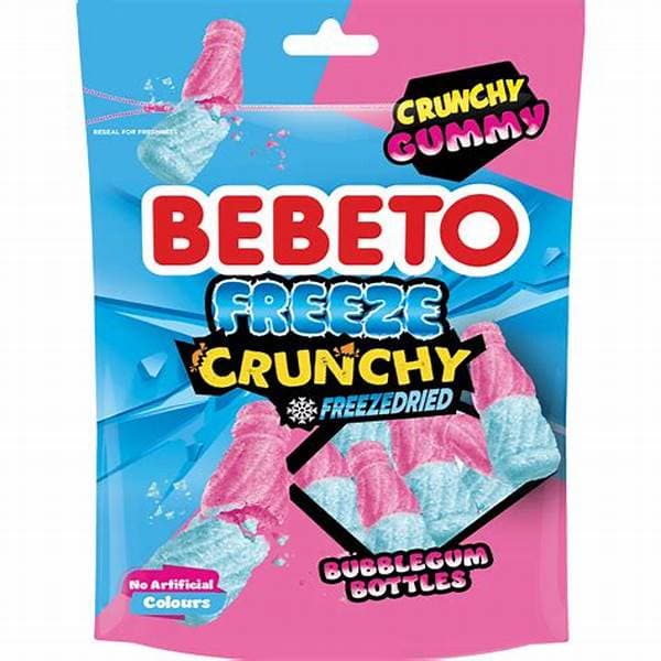 Bebeto Freeze Dried Bubble Gum Crunchy Bottles 35G