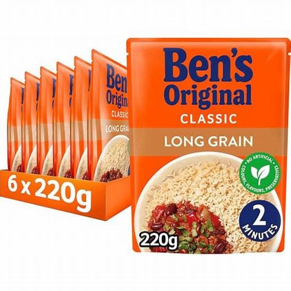 Bens Original Rice Ready To Heat Long Grain Rice 220G