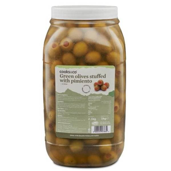 Cooks & Co Green Olives Stuffed With Pimiento 2.1Kg