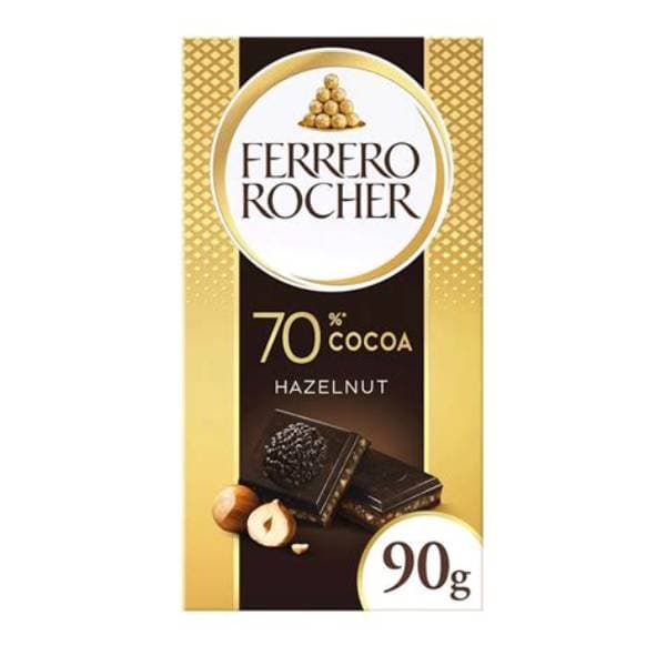 Ferrero Rocher Tablets 70% Cocoa Hazelnut 90G