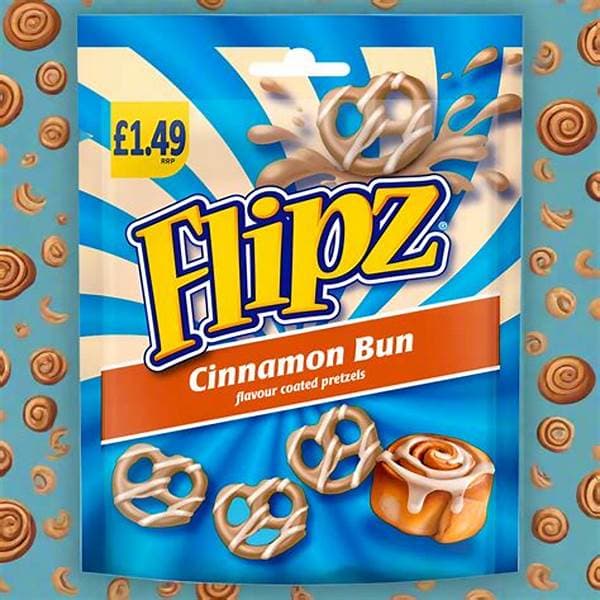 Flipz Cinnamon Bun Flavour Coated Pretzel Snacks PM 1.49 80g