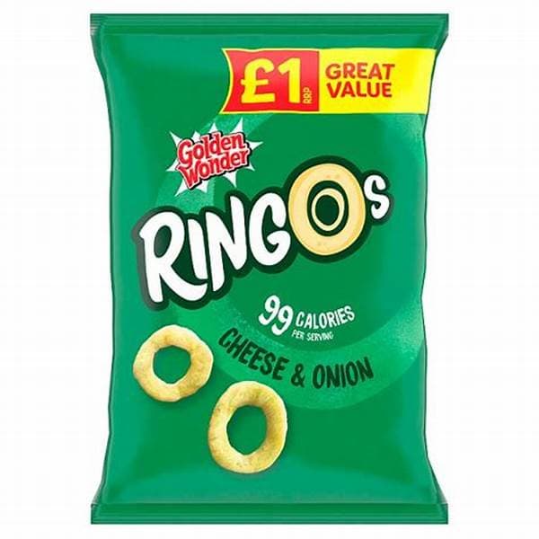 Golden Wonder Ringos Cheese & Onion PM 1.00 40g