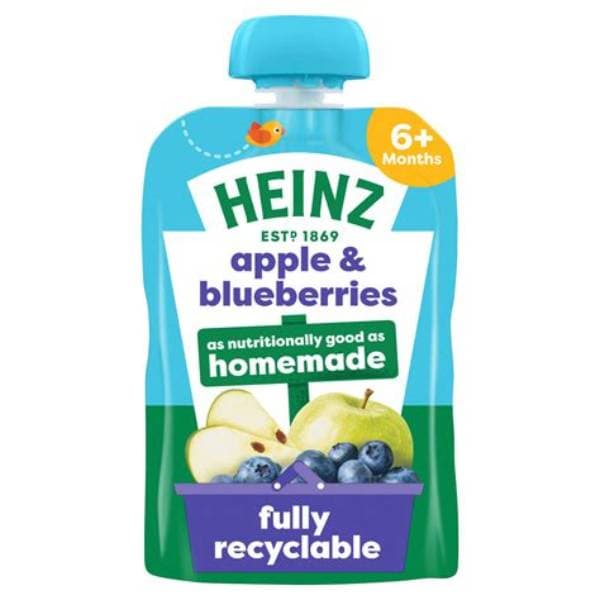 Heinz Baby Food Pouch 6M+ Apple & Blueberries 100g