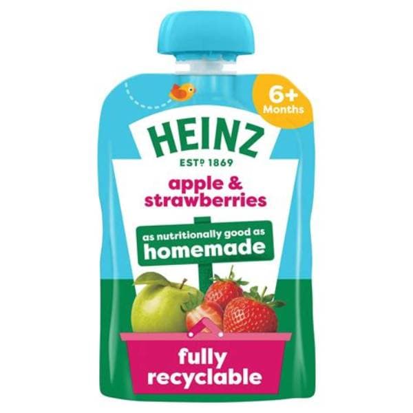 Heinz Baby Food Pouch 6M+ Apple & Strawberry 100g