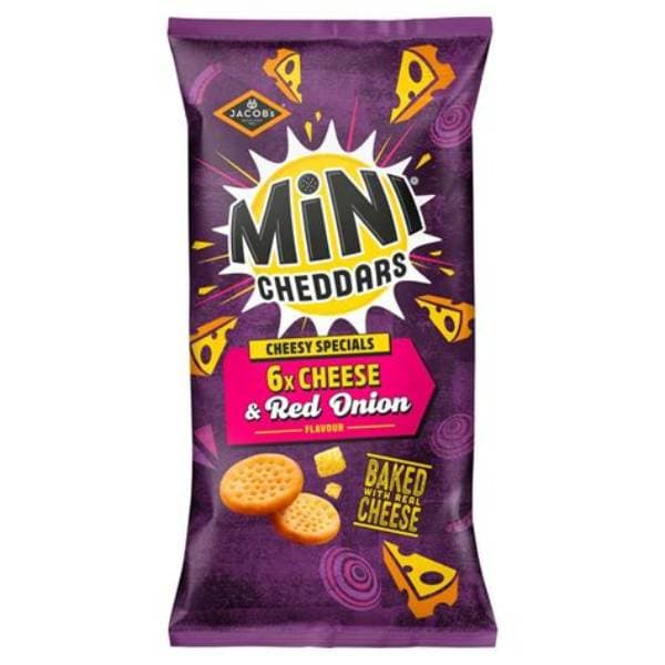 Jacobs Mini Cheddars Cheddar & Red Onion PM 1.25 90g