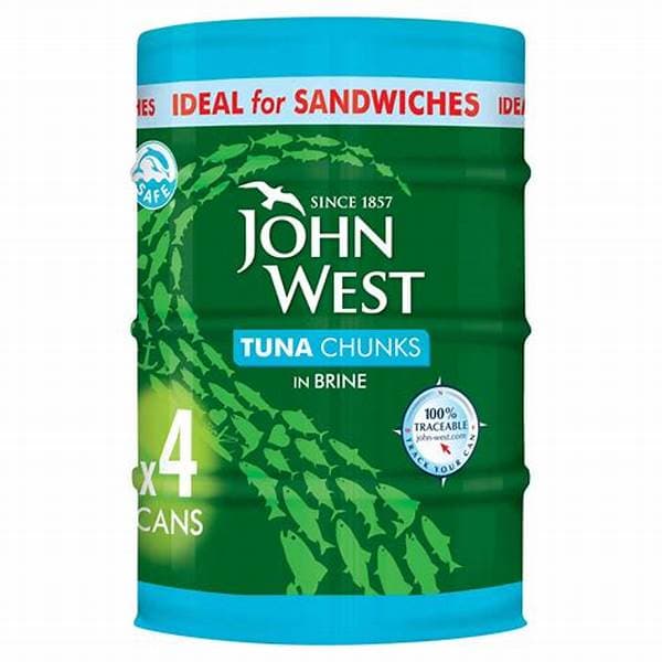 John West Tuna Chunks In Brine 4 Pack 132G