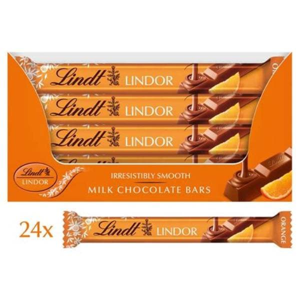 Lindt Lindor Milk Chocolate Bar Orange 38G