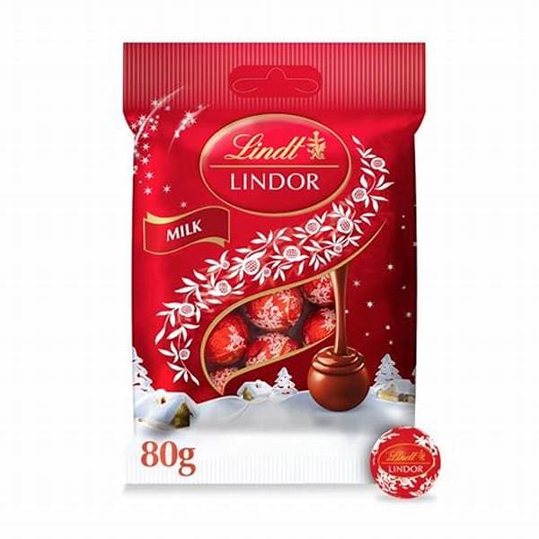Lindt Lindor Mini Milk Chocolate Truffle Bag 80G