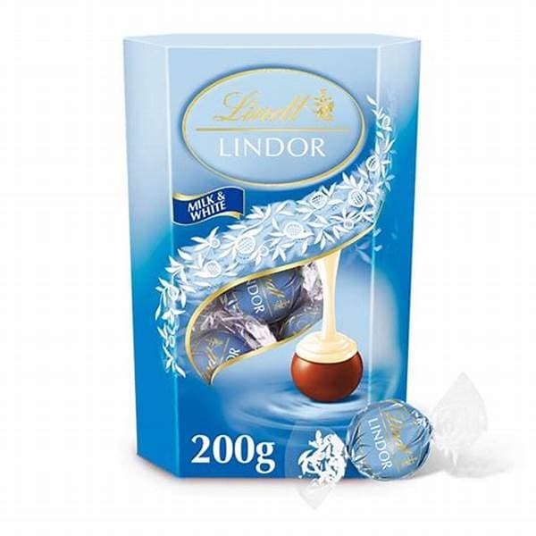 Lindt Lindor Truffles Milk & White Chocolate Corne 200g