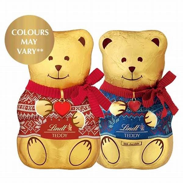 Lindt Teddy Bear Red & Blue Jumper Milk Chocolate 200G
