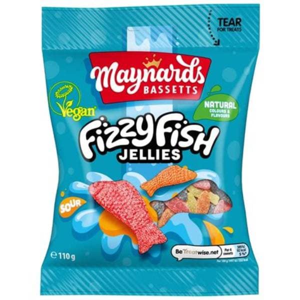 Maynards Bassetts Fizzy Fish 110G