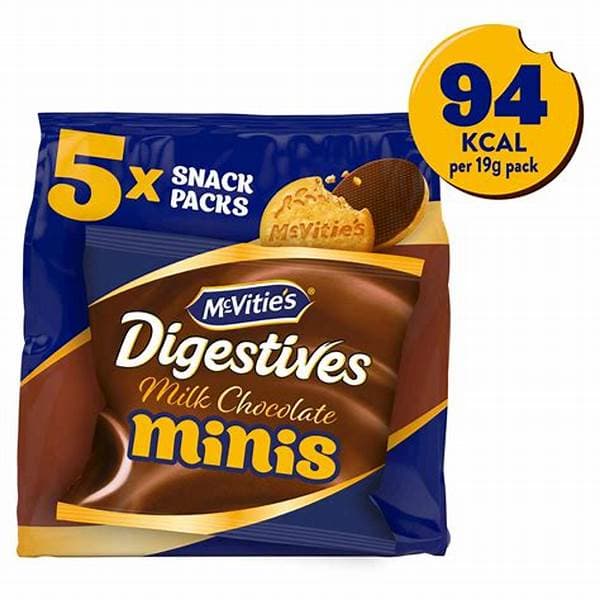 McVities Mini Chocolate Digestive 5Pk 5x19g