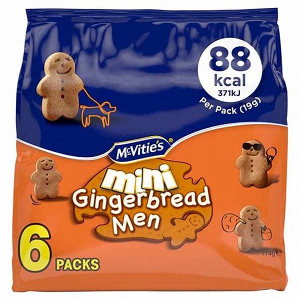 McVities Mini Gingerbread Men 6Pk 6 x 19g