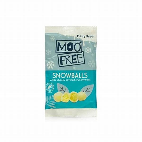 Moo Free White Chocolate Snowballs 35G