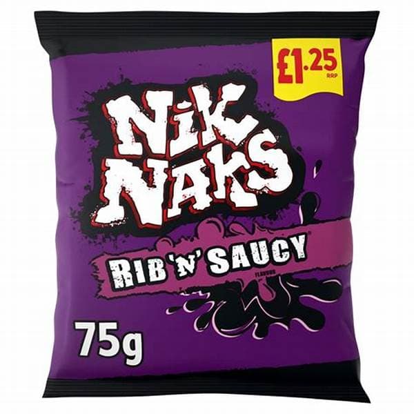 Nik Naks Rib N Saucy Crisps PM 1.35 75g