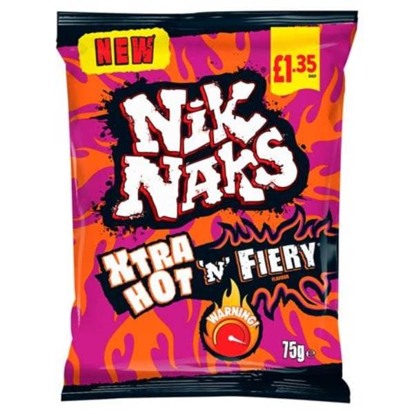 Nik Naks Xtra Hot N Fiery Crisps PM 1.35 75G