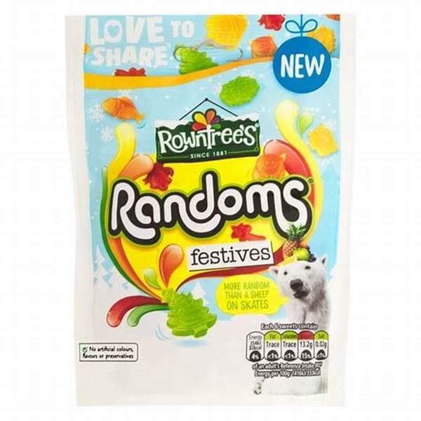 Rowntrees Randoms Festive Pouch Clip Strip 130G
