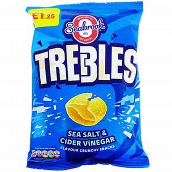 Seabrook Trebles Sea Salt & Cider Vinegar Flavour Crunchy Snacks PM 1.25 60g