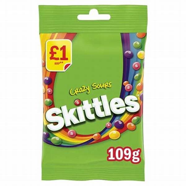 Skittles Treat Bag Sours PM 1.00 109g