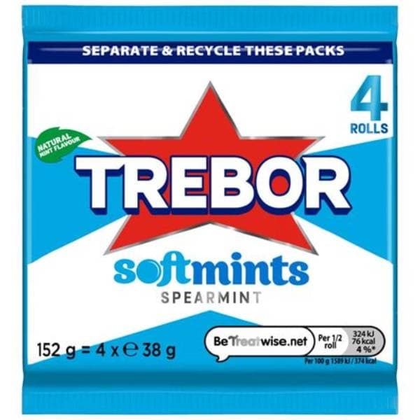Trebor Softmints Spearmint 4 Pack 152G