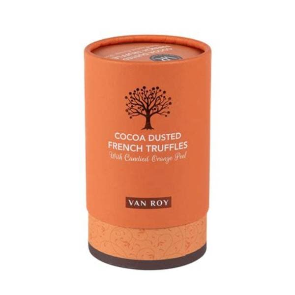 Van Roy Cocoa Truffles With Candied Orange Peel In Rigid Tube 150G