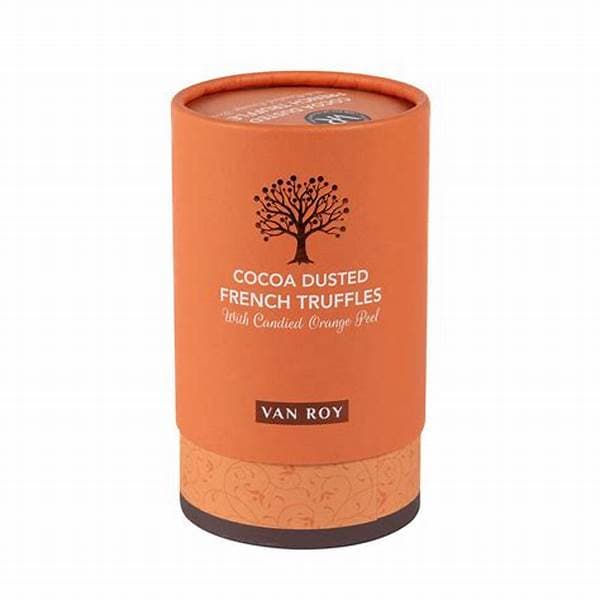 Van Roy Cocoa Truffles With Popcorn Pieces In Rigid Tube 150G