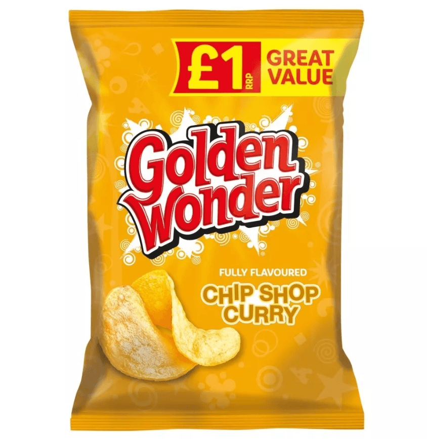 Golden Wonder Crisps Chip Shop Curry PM 1.00 57G