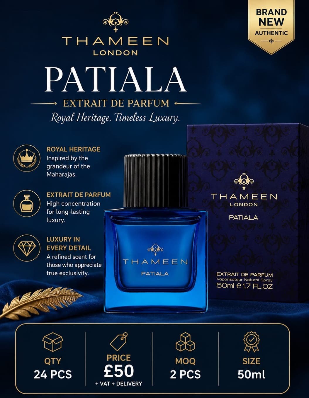 24 pieces Thameen Patiala Extrait de Parfum 50ml