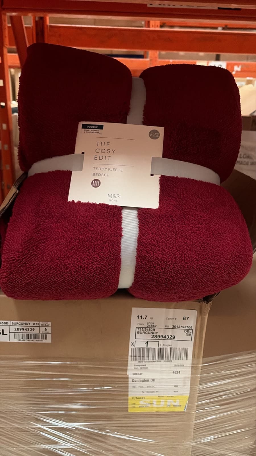 M&S The Cosy Edit Teddy Fleece Bedset, Double (duvet cover + 2 pillowcases)