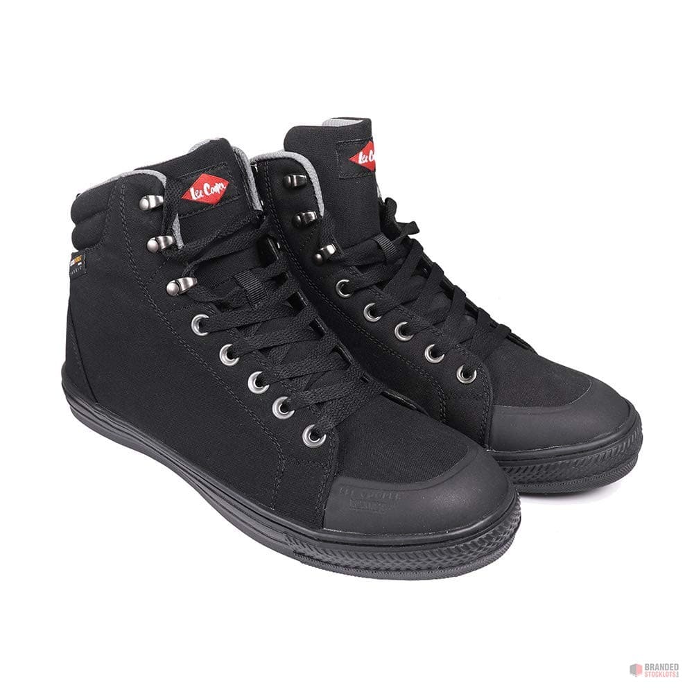 Lee Cooper Workwear LCSHOE158 Mens Womens Unisex Cordura Retro Work Safety Boots Baseball Boots SB/SRA, Black, Size 9 UK/43 EU