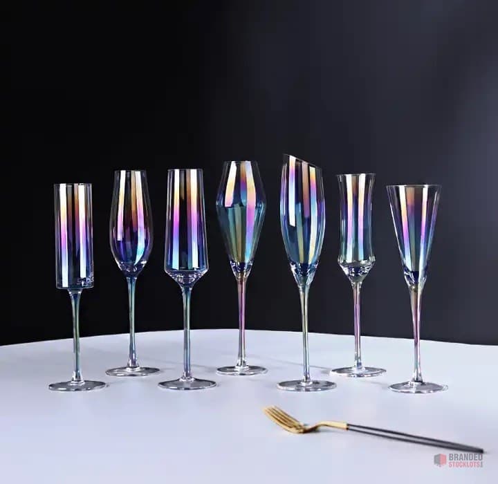 Luxury Electroplated Champagne Flute Glasses - Colorful and Elegant