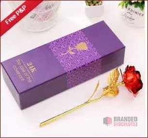Red Gold Roses with Box and Bag