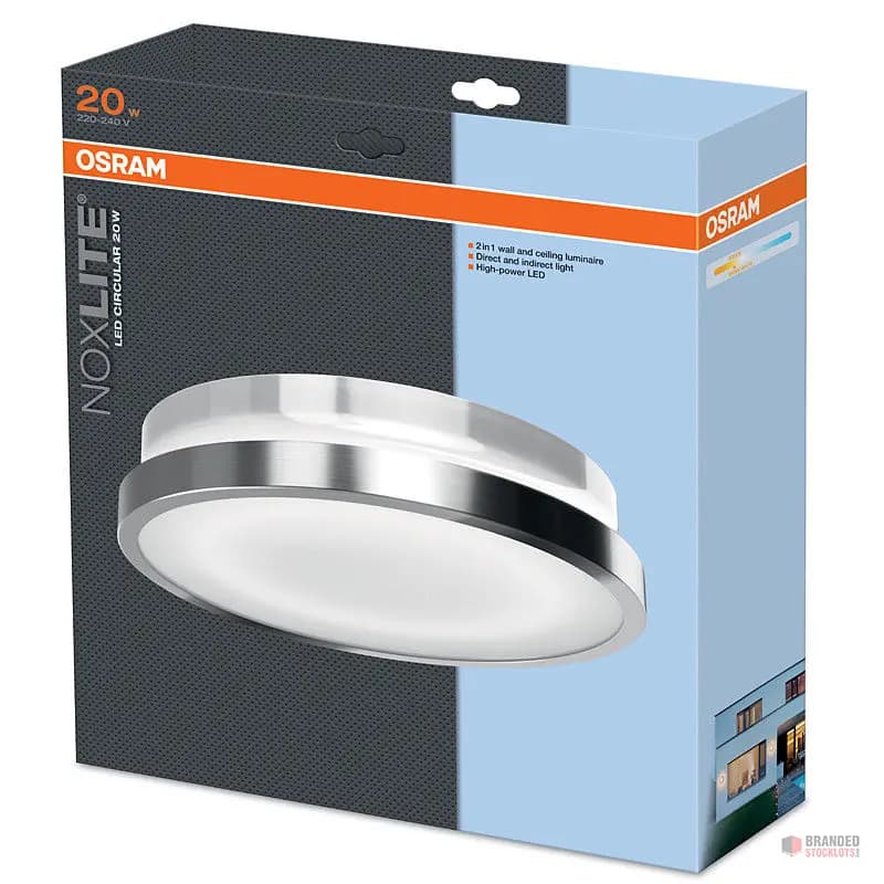 Osram Noxlite LED Circular Outdoor Wall Light 35cm 20W 930lm 3000K A++ IP44 Chrome