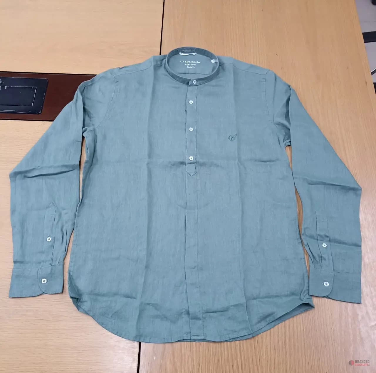 MENS L/S 100% COTTON LINEN SHIRT