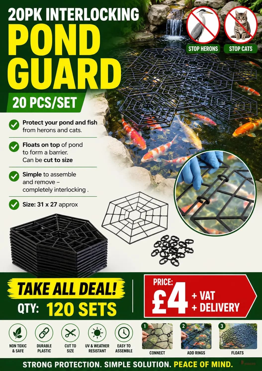 20PK INTERLOCKING POND - GUARD - 2O PCS/SET