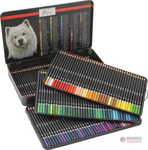 Nassau Fine Art Professional 160-Piece Colored Pencils Set - Drawing Kit with Rich & Vibrant Colors - Numbered & Color-Coded Pencils - Includes Color Test Sheet - Sturdy Storage Box.