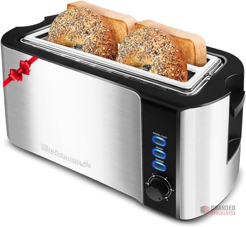 Stocklot - Elite Gourmet ECT-3100 Long Slot 4 Slice Toaster -