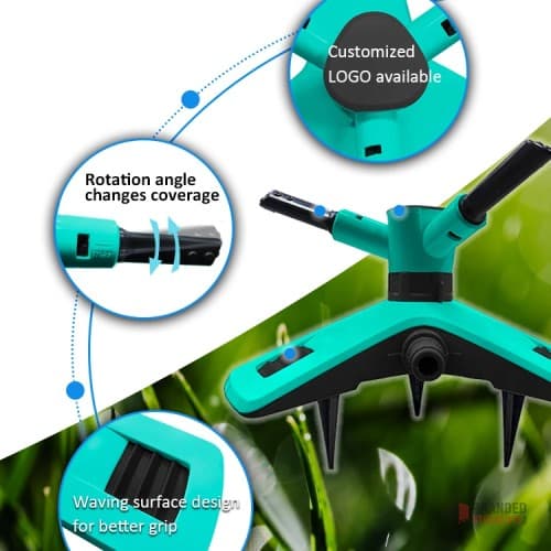 High-Efficiency 3-Arm Rotating Sprinkler for Garden Lawn - Bulk Offer