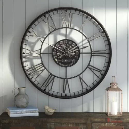 Rustic Charm" Metal Farmhouse Wall Clock