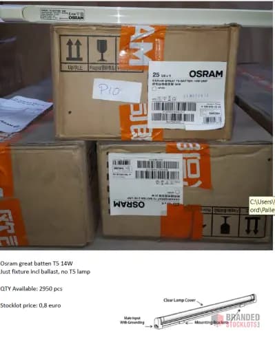 Available Stock: Osram T5 Fixtures (Excluding Lamps)