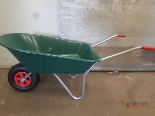 130 Litre Unassembled Green Plastic Wheelbarrow