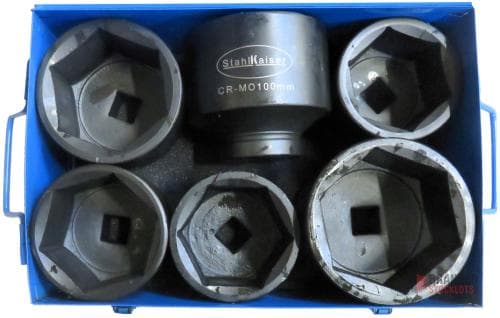 Impact Sockets 1" - 6 Pieces. Large - 2 Models