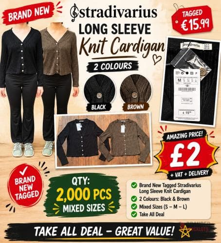 2000 pieces Brand New Tagged Stradivarius Long Sleeve Knit Cardigan