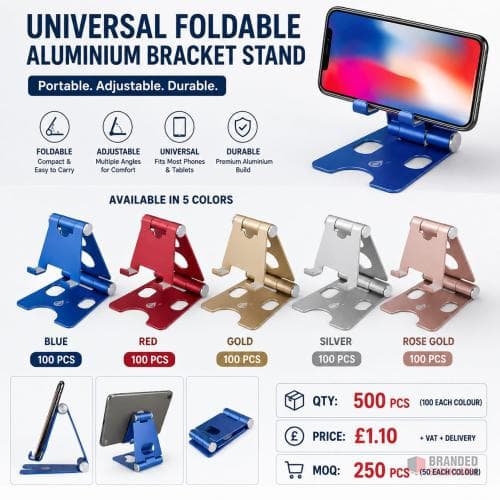 Universal Foldable Aluminium Bracket Stand available in 5 colors