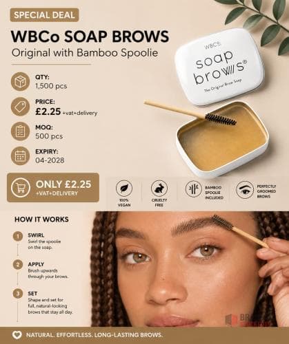 1500 pieces WBCo Soap Brows Original with Bamboo Spoolie