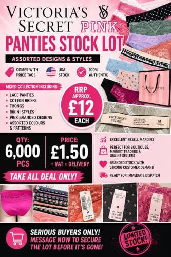 6000 PIECES VICTORIA’S SECRET / PINK PANTIES STOCK LOT