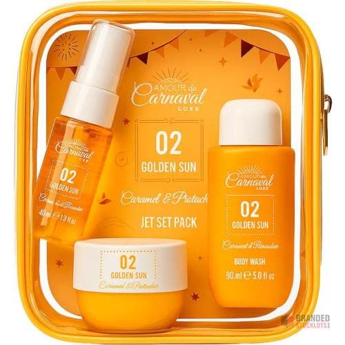 96 pieces Amour de Carnaval Jet Set Travelbag - Golden Sun giftset