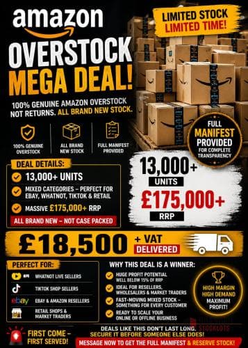 13000 units MEGA AMAZON OVERSTOCK DEAL – LIMITED OPPORTUNITY